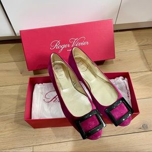 Roger Vivier square buckle flats 7.5